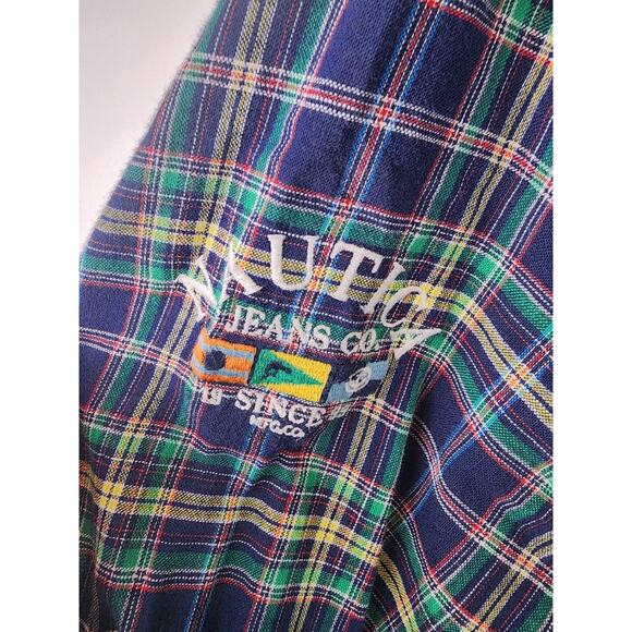 Nautica Jeans Co. Long Sleeve Plaid Multicolor Button Up Down Shirt NJ-99 Sz 2X - Picture 3 of 11